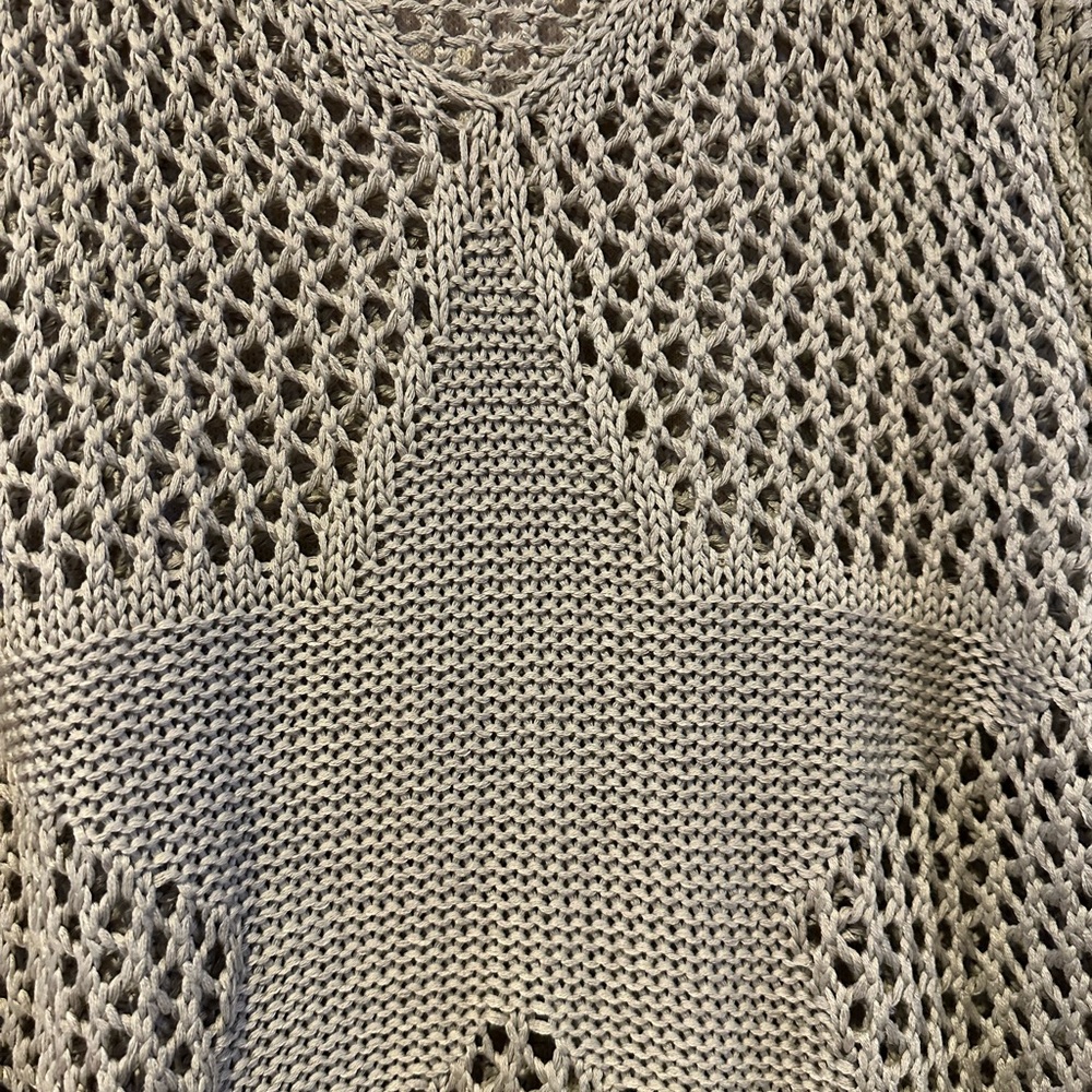 Sage Green Star Crochet Women's Sweater NWOT - Picture 2 of 5
